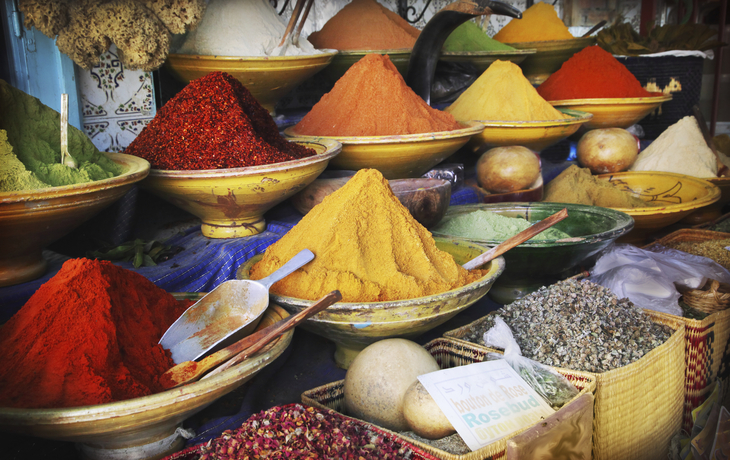 Gewürzmarkt in Souk, Marokko