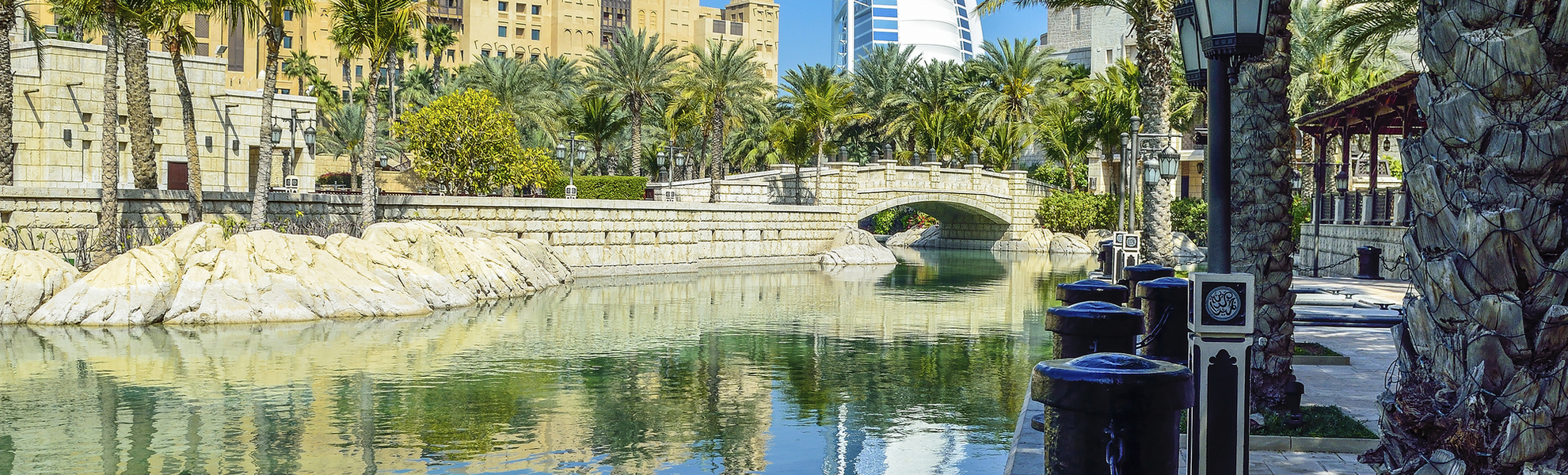 Blick auf den Burj al Arab in Dubai, Vereinigte Arabische Emirate