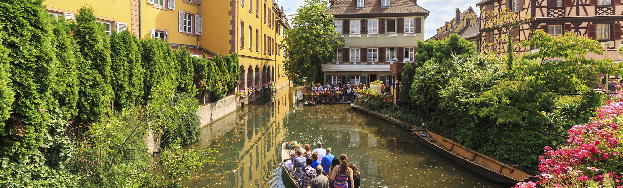 Kanal im malerischen Ort Colmar, Frankreich