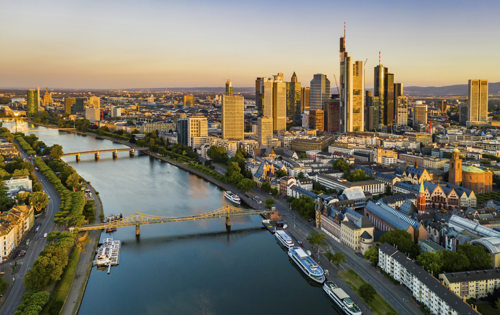Luftaufnahme von Frankfurt am Main, Deutschland