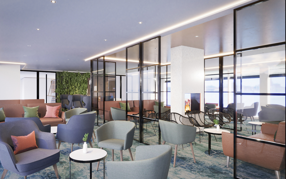 MS Amina, Modellbild Lounge, Schwesterschiff von MS Aurlia