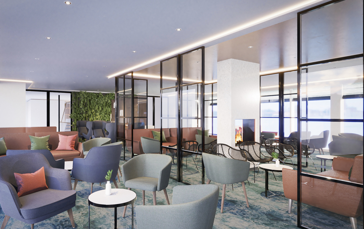 MS Amina, Modellbild Lounge, Schwesterschiff von MS Aurelia