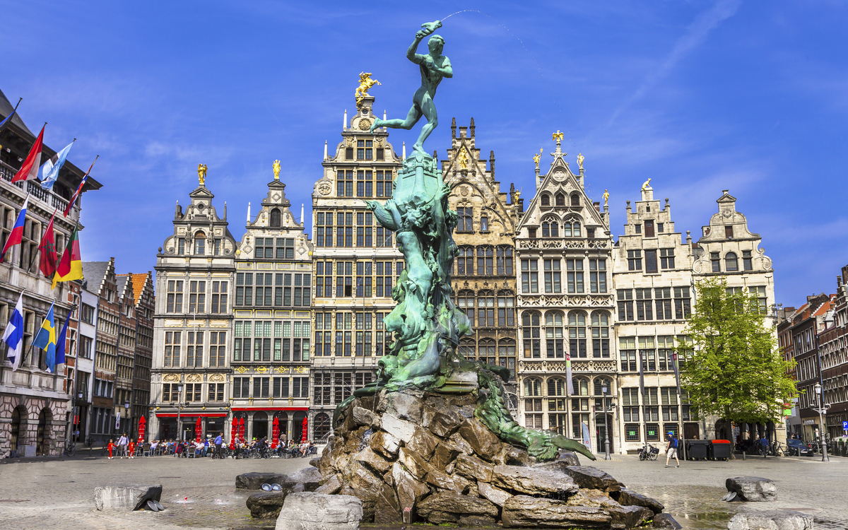 Marktplatz in Antwerpen, Belgien