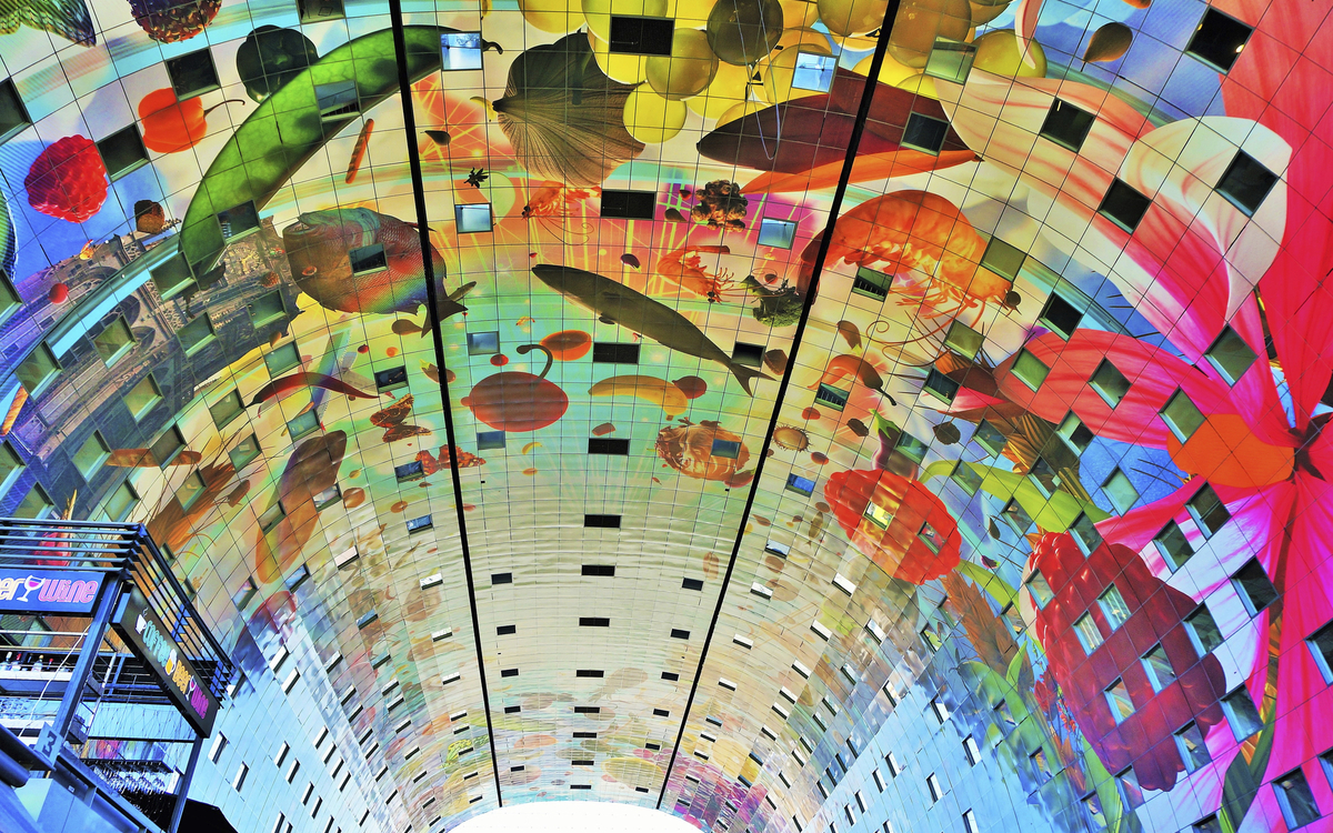 Deckengemaelde in der Markthalle von Rotterdam, Niederlande