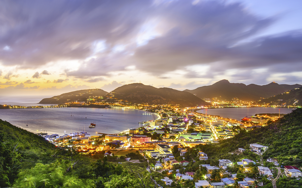 Panoramaaufnahme von Philipsburg, Saint Maarten
