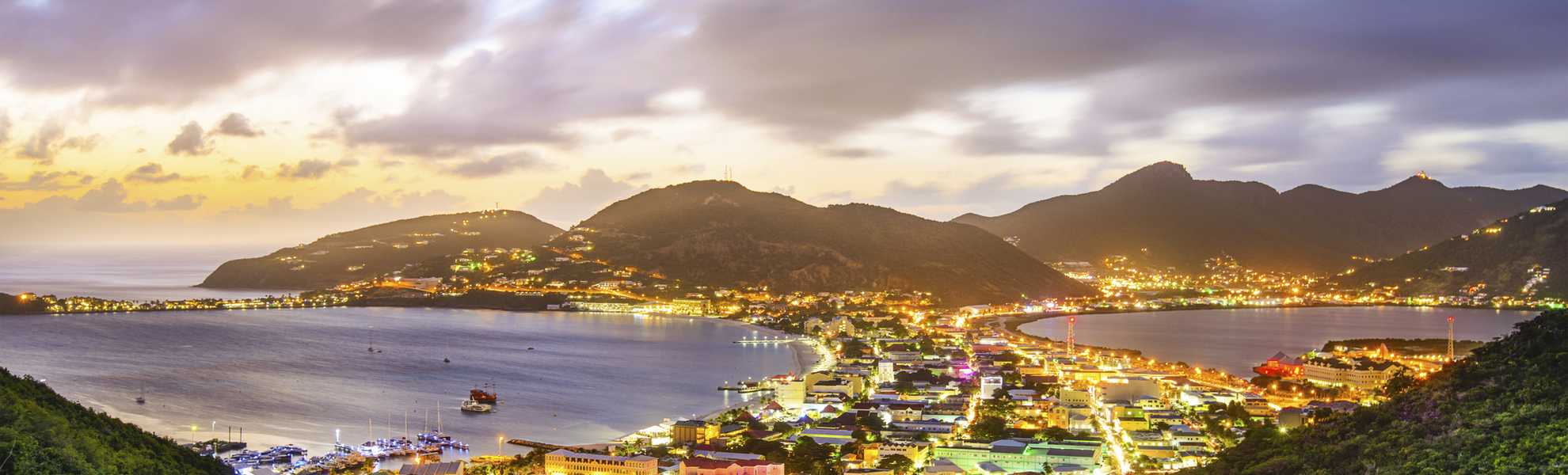 Panoramaaufnahme von Philipsburg, Saint Maarten
