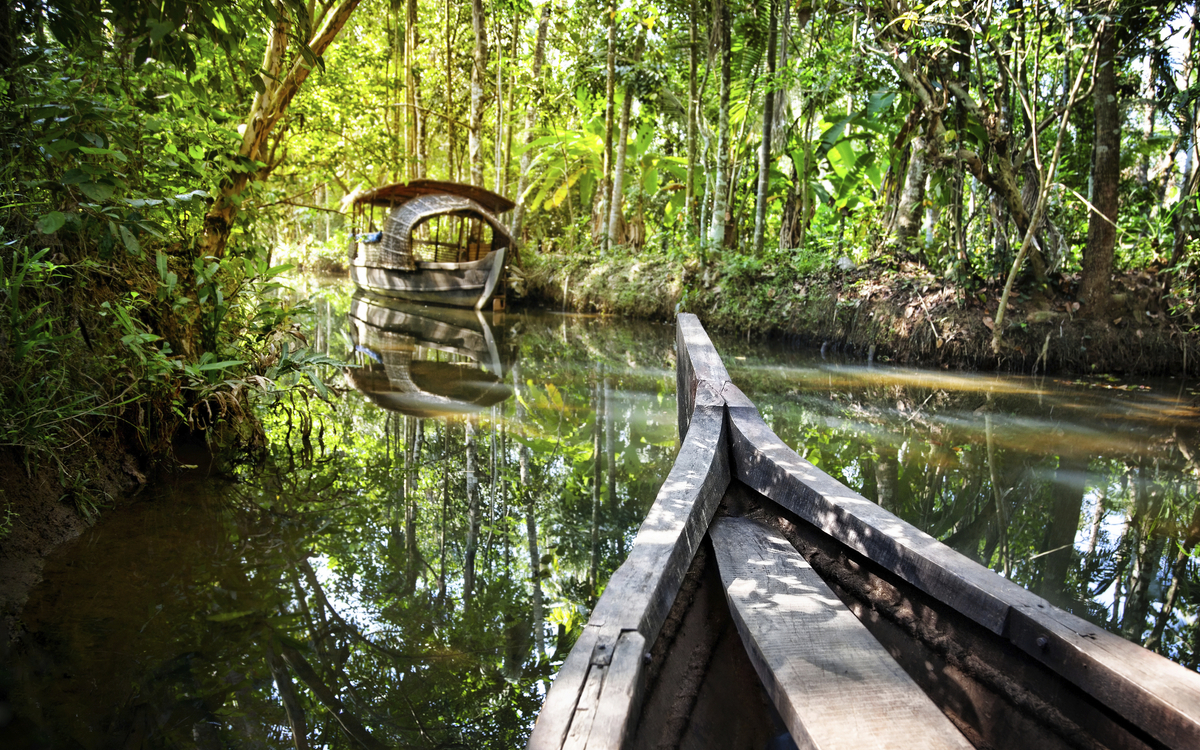 Unterwegs auf den Backwaters von Kochi, Indien