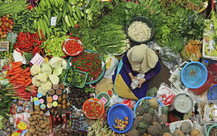 Gemuesemarkt in Kota Bharu, Malaysia