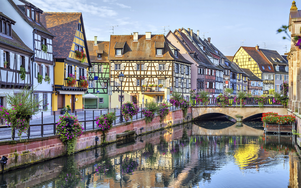 Bunte Häuser in Colmar, Frankreich