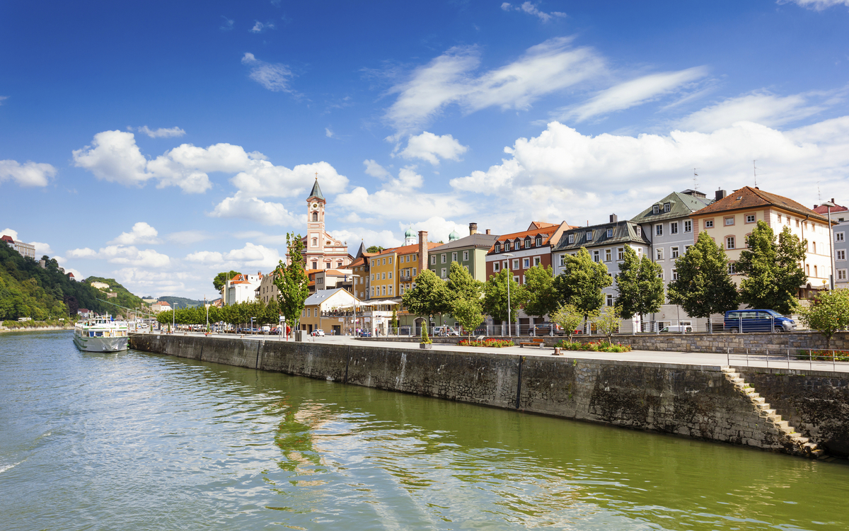 Donauufer in Passau, Deutschland