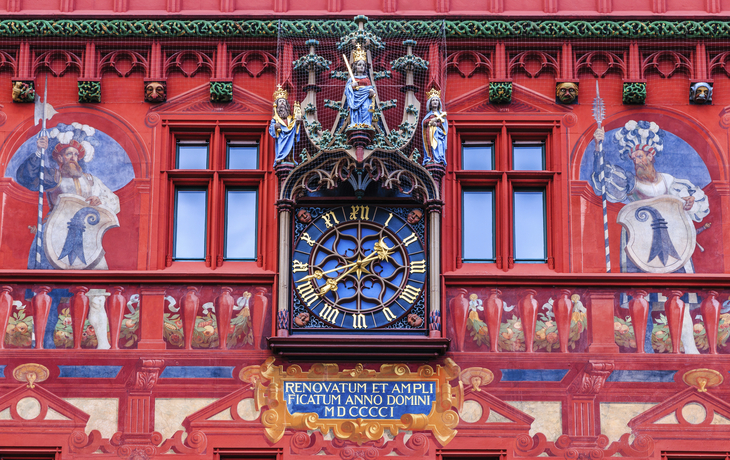 Das Rathaus in Basel, Schweiz