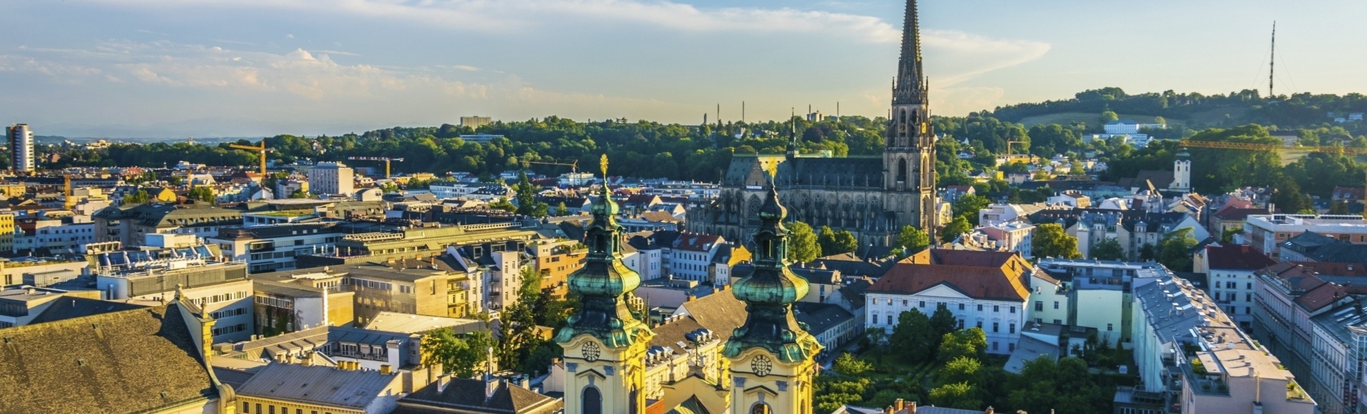 Blick über die Dächer von Linz, Österreich