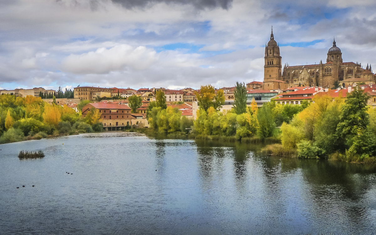 Blick auf die Kathedrale von Salamanca, Spanien