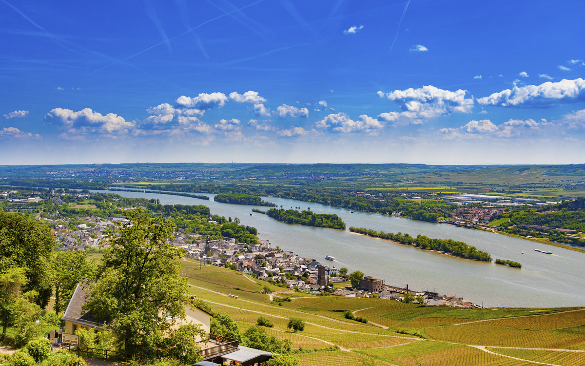 Luftansicht von Rüdesheim, Deutschland