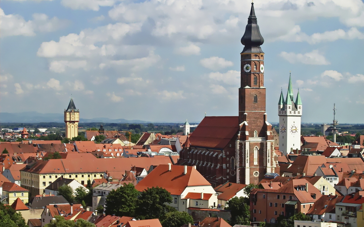 Über den Dächern von Straubing, Deutschland