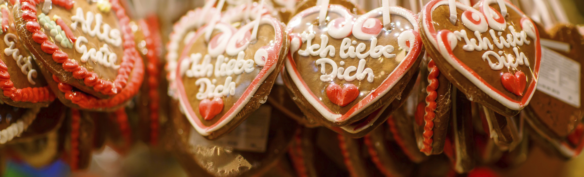 Lebkuchenherzen auf dem Weihnachtsmarkt