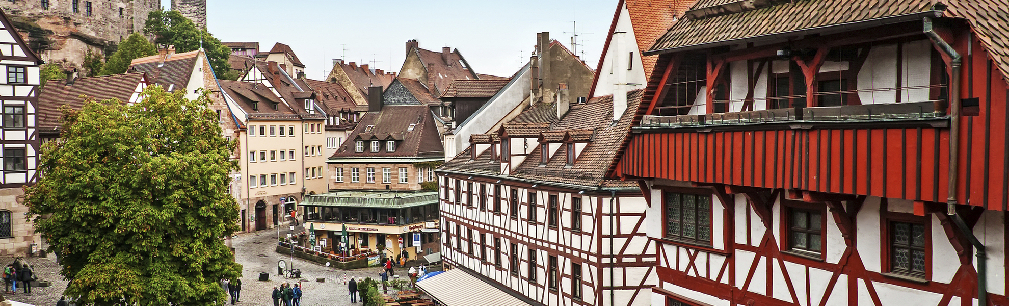 Platz in der Altstadt von Nürnberg, Deutschland