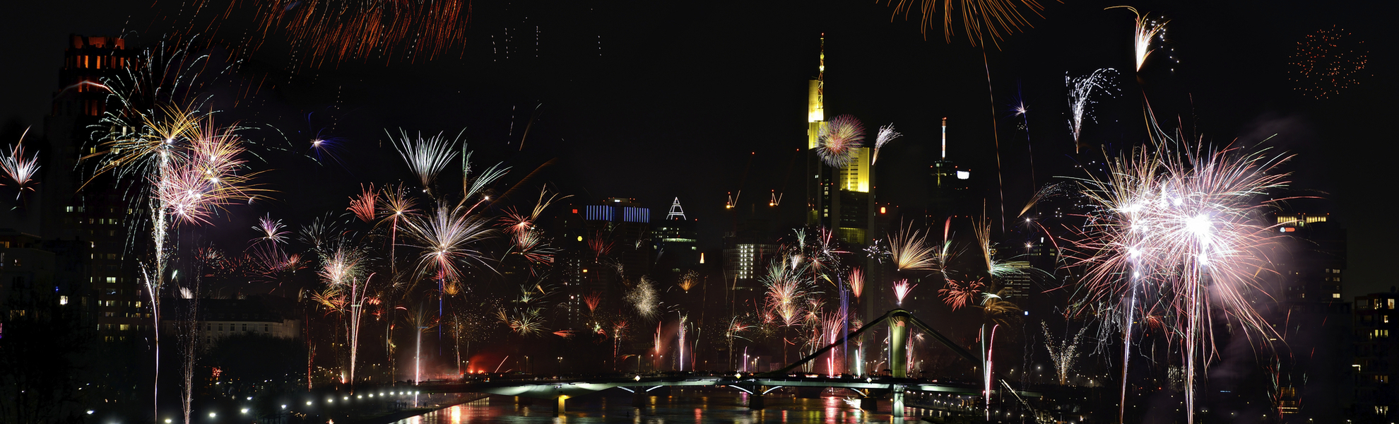 Feuerwerk in Frankfurt am Main, Deutschland