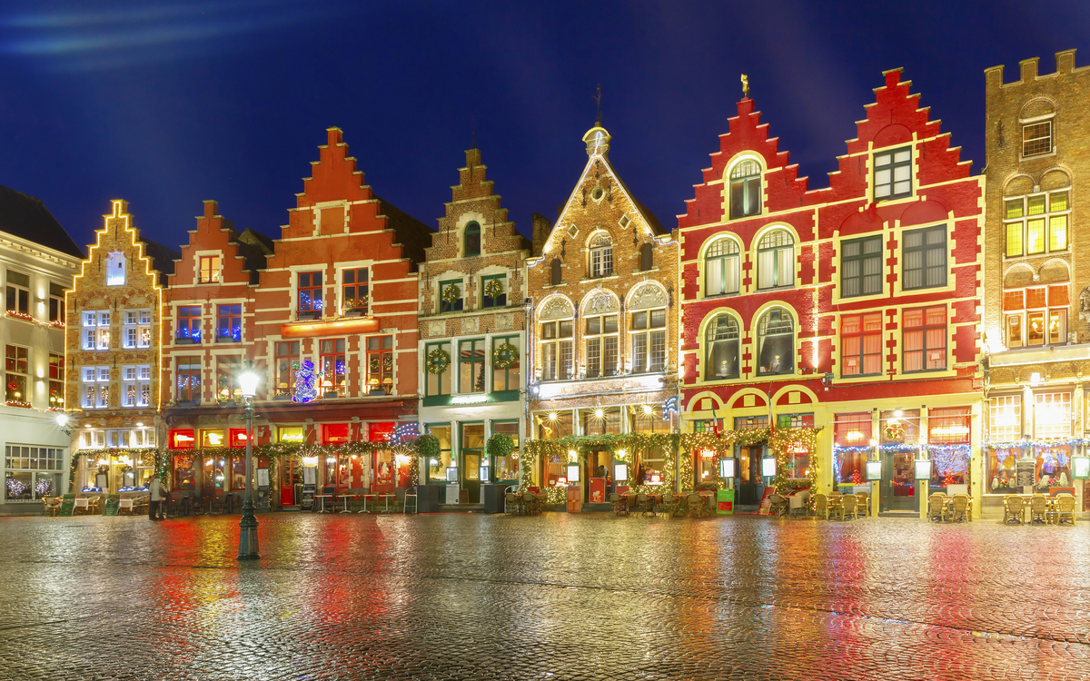 Der Weihnachtsmarkt in Bruegge, Belgien