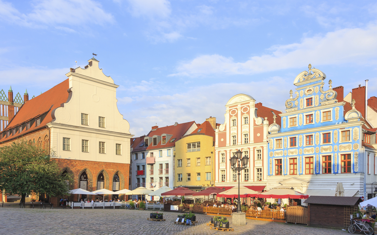 Platz in der Altstadt Stettins, Polen