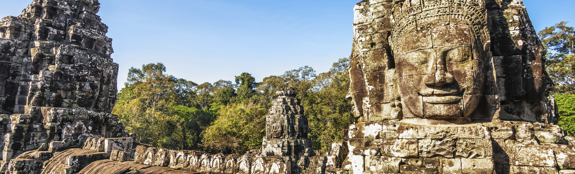 Steinskulptur in der Tempelanlage Angkor Wat, Kambodscha