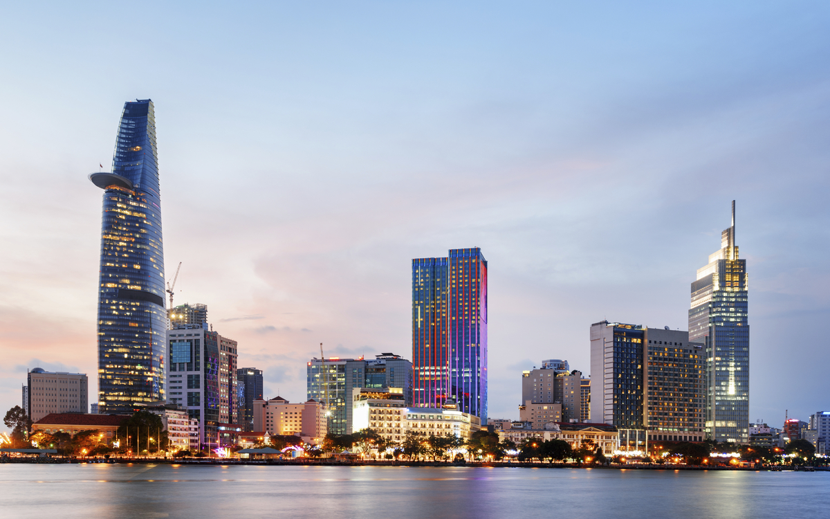 Sonnenuntergang in Saigon, Vietnam