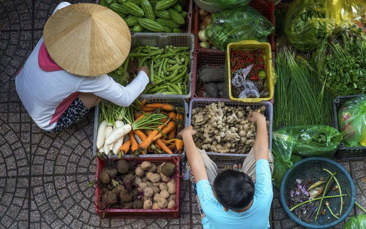 Marktstand in Saigon, Vietnam