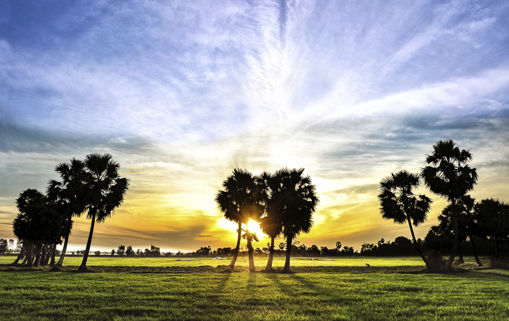 Sonnenuntergang in Chau Doc, Vietnam