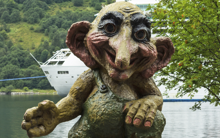 Troll am Geirangerfjord, Norwegen