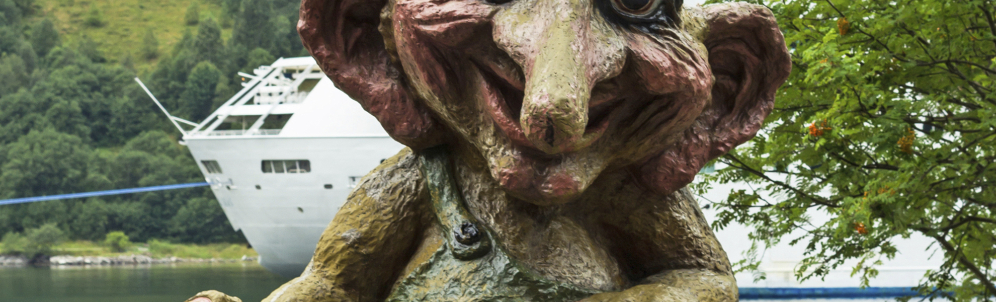 Troll am Geirangerfjord, Norwegen