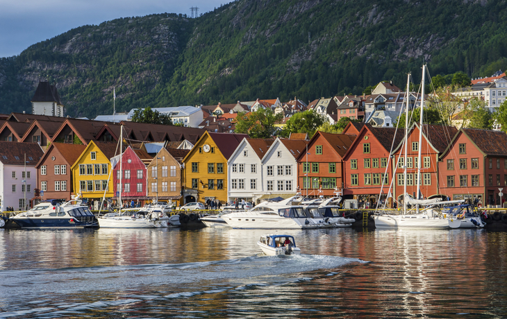 Haeuserfassaden von Bergen, Norwegen