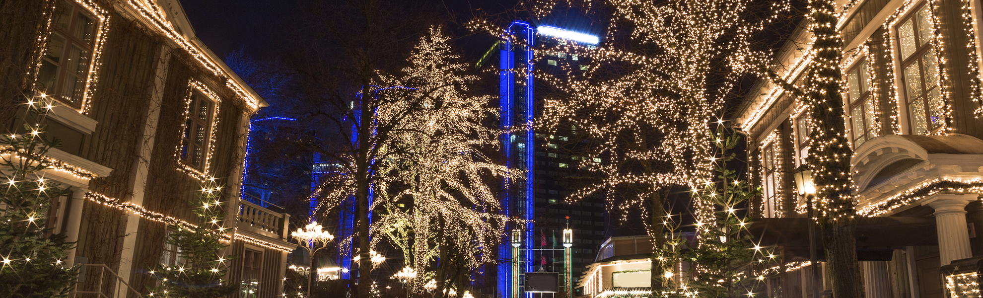 Weihnachtlich beleuchtete Innenstadt von Göteborg, Schweden