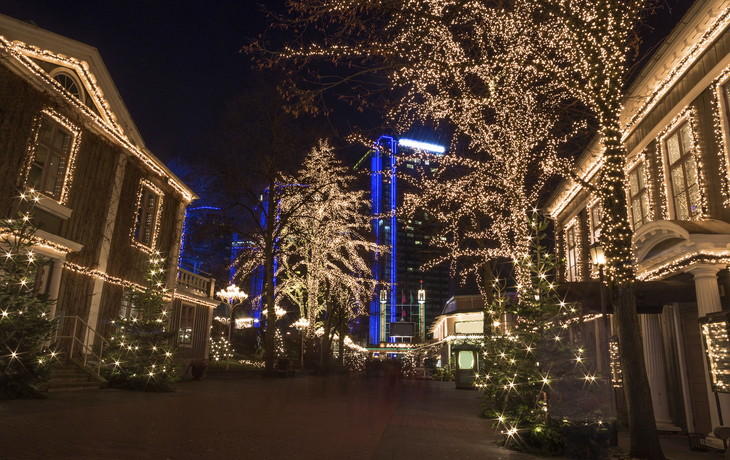 Weihnachtlich beleuchtete Innenstadt von Göteborg, Schweden