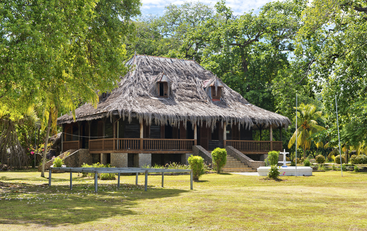 historisches Plantagenhaus auf La Digue, Seychellen