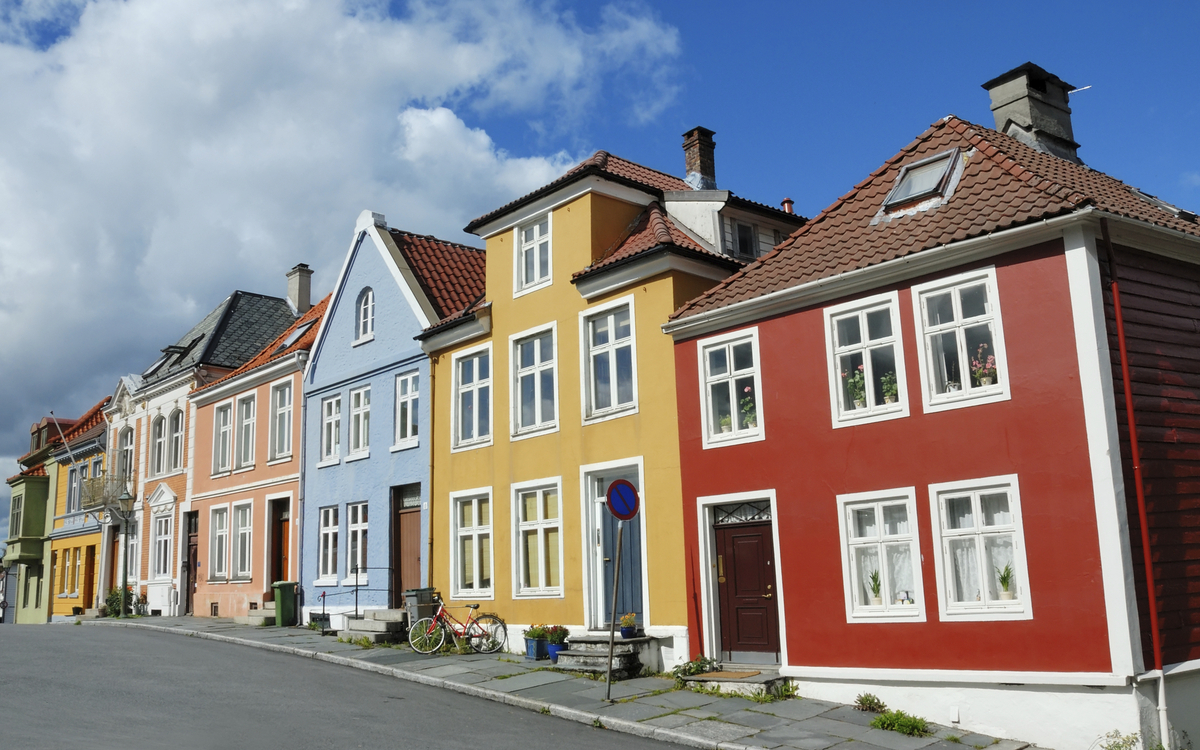 Bunte Haeuser in Bergen, Norwegen