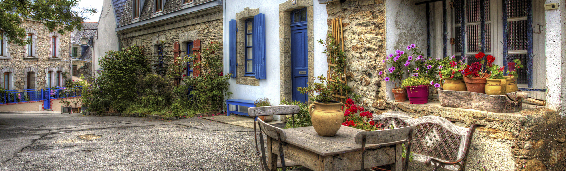Häuser in Concarneau, Frankreich
