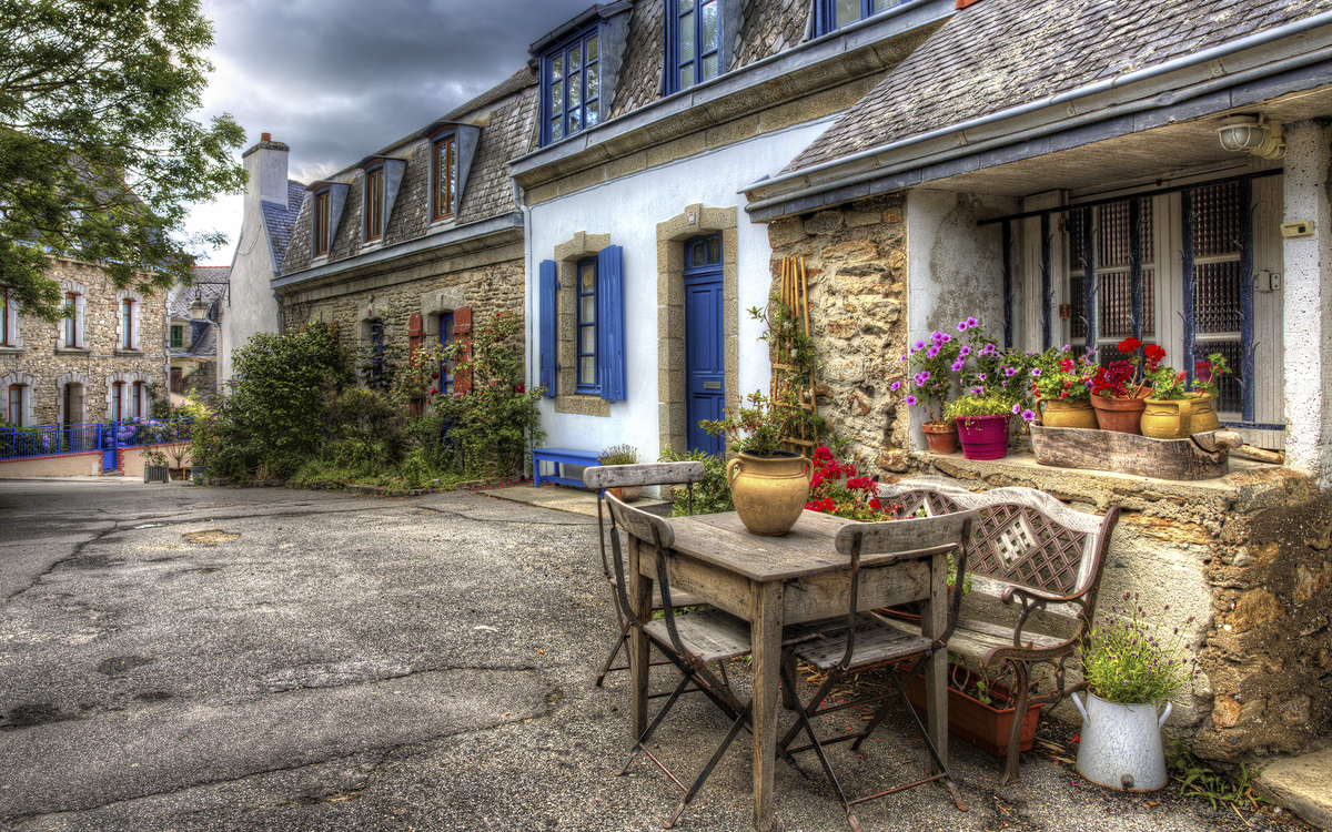 Häuser in Concarneau, Frankreich