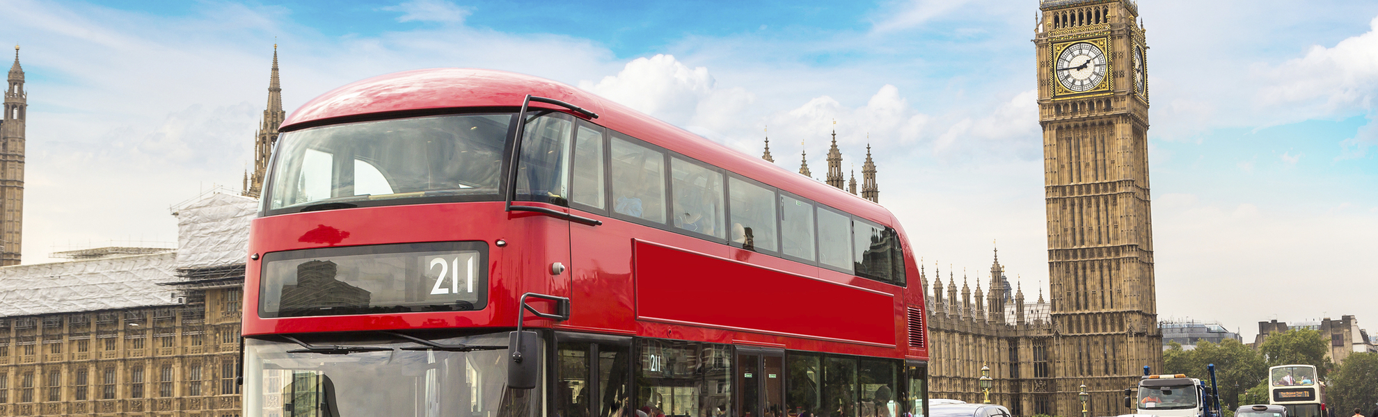 Roter Bus für das Sightseeing in London, England