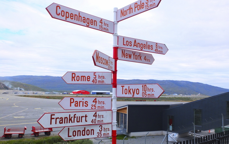 Schild in Kangerlussuaq, Grönland