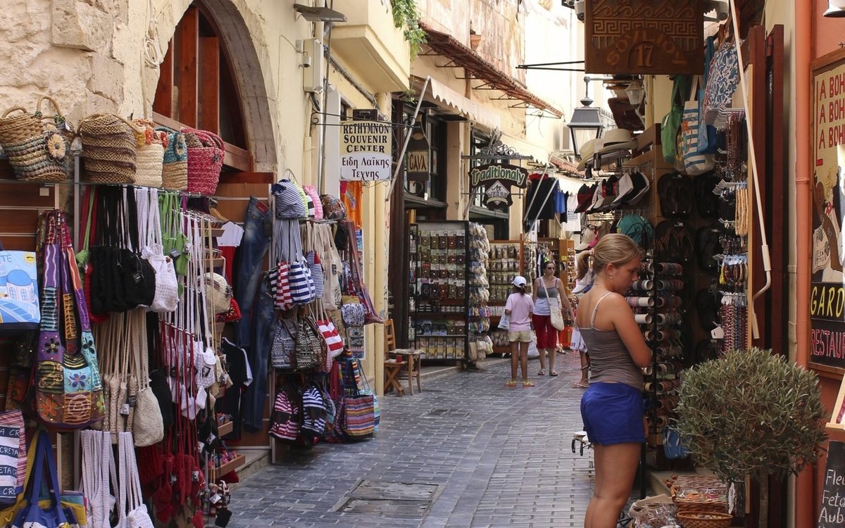 Gasse in Rethymno auf der Insel Kreta, Griechenland