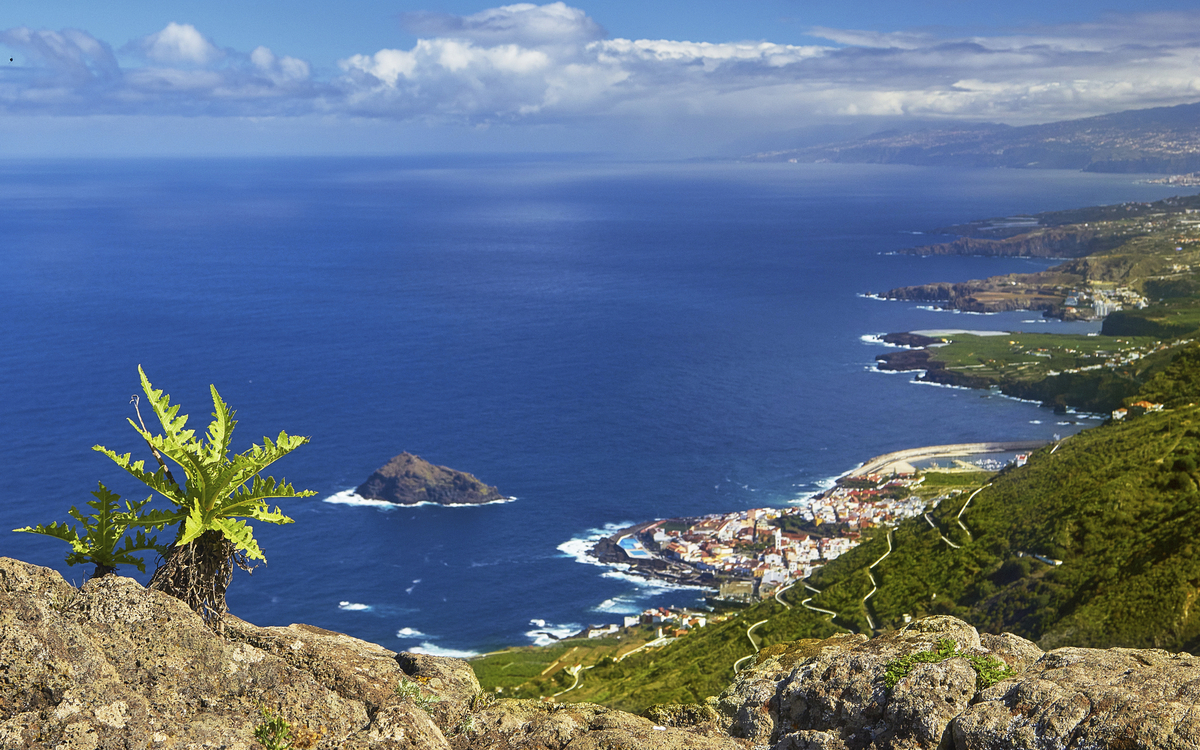Küste Teneriffas mit dem Küstenort Garachico, Kanarische Inseln