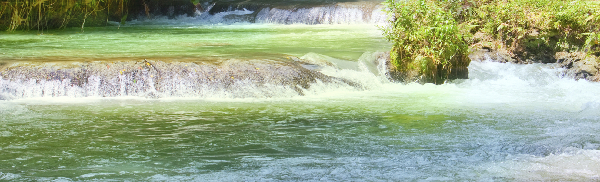 Dunn’s River Falls sind Wasserfälle in Ocho Rios auf Jamaika, Karibik