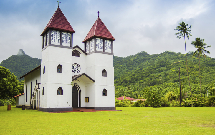 Haapiti Kirche in Moorea Insel Dschungel, Franzoesische Polynesien