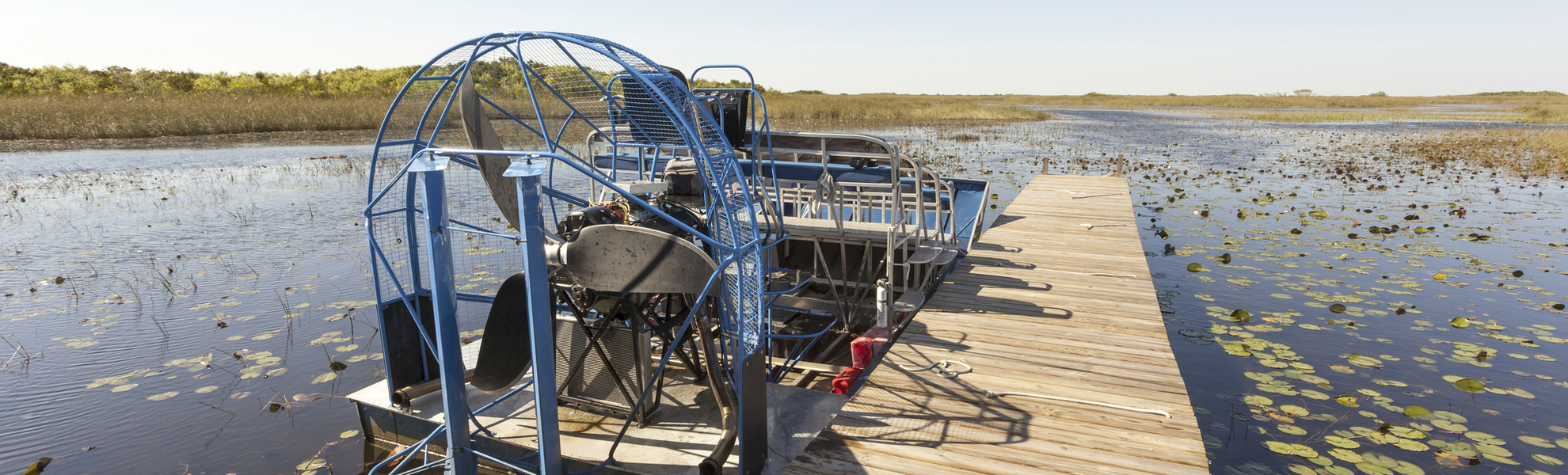 Anlegestelle des Airboats im Everglades Nationalpark in Florida, USA