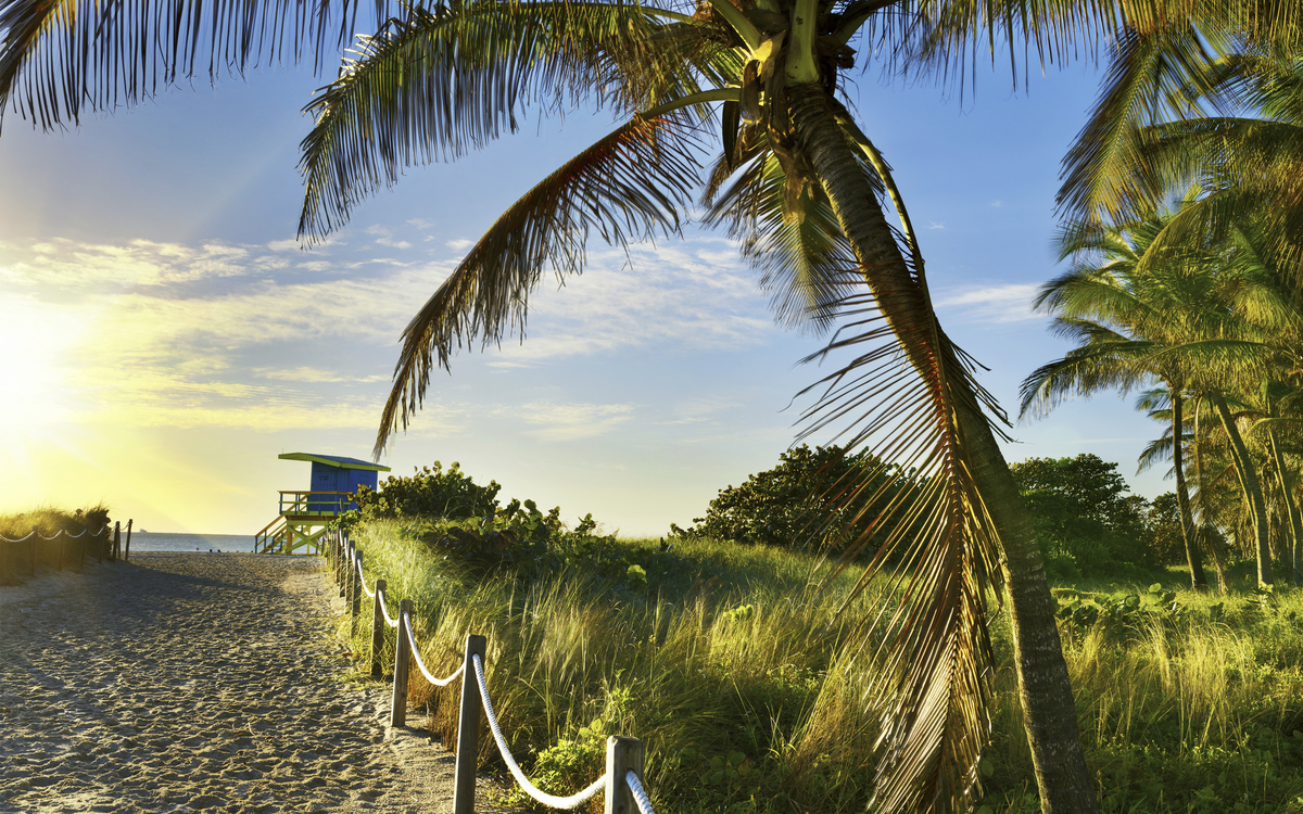 Strandweg in Miami Beach, USA