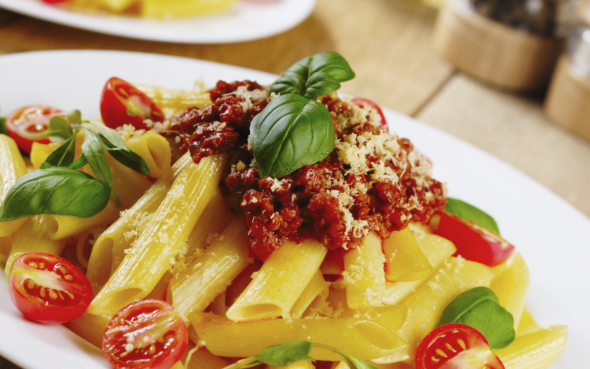 schmackhaft zubereitete Pasta