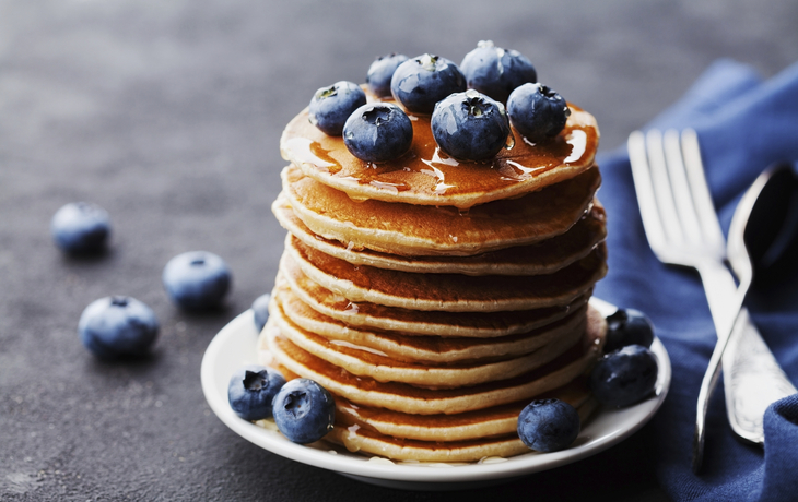 Pfannkuchen mit Blaubeeren