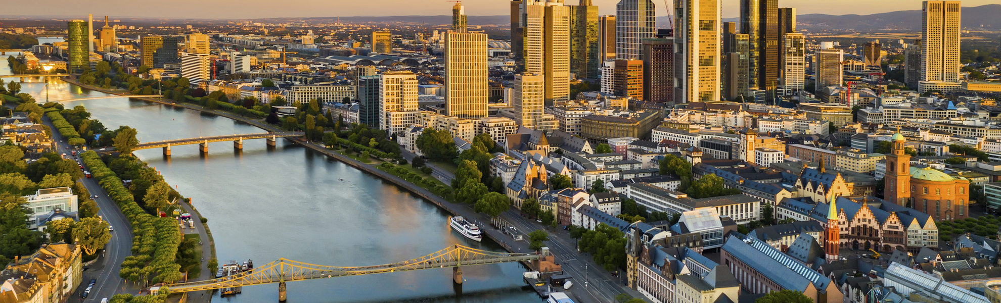 Luftaufnahme von Frankfurt am Main, Deutschland