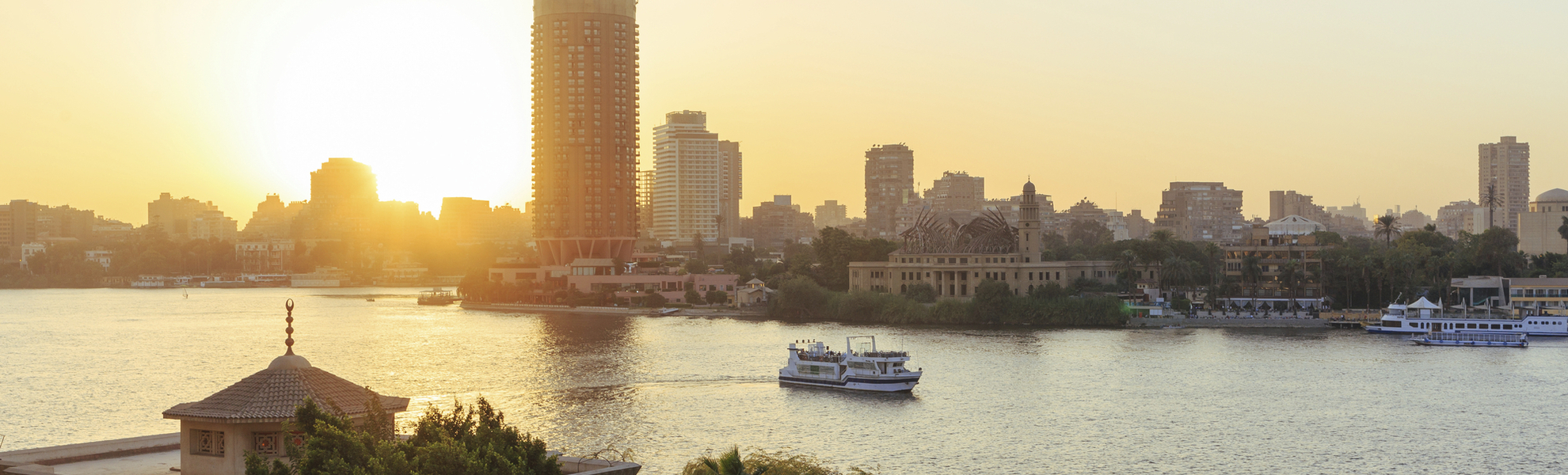 Der Nil am Abend in Kairo, Ägypten