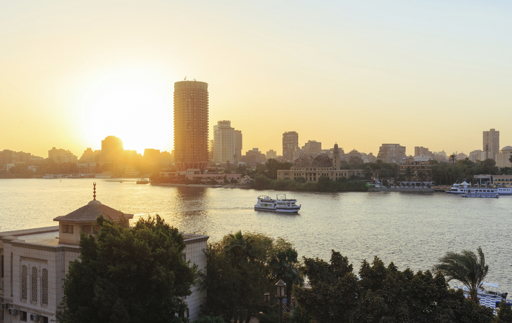 Der Nil am Abend in Kairo, Ägypten